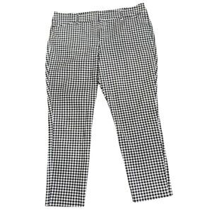 Old Navy High Rise Pixie Pants‎ Black White Gingham Cottagecore Stretch Size 14